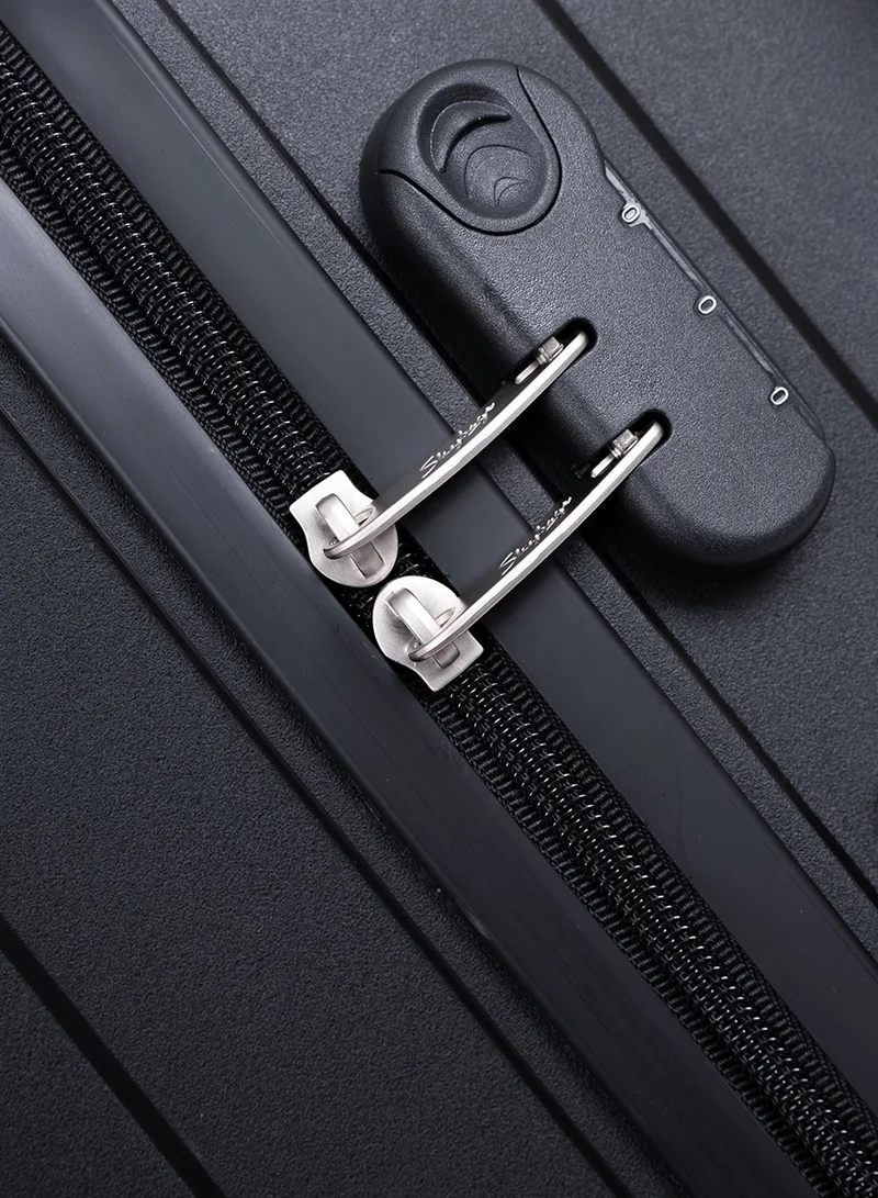 Skybags ZAP Checked Luggage Trolley| Hardcase Polypropylene Material| 3-Digit Combination Lock | 360° Degree Wheel Rotation| Madium-24 Inch- Black