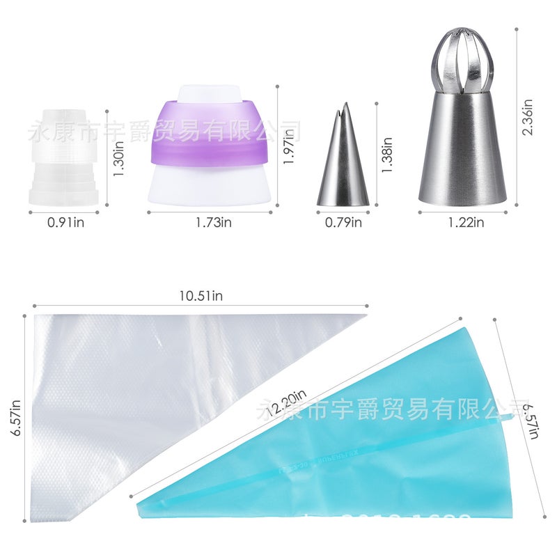 22-Piece Set Of Russian Ornament Mouth Spherical Torch Mounting Mouth Packing Bag Adapter Baking Tool Straight Batch - Image 3