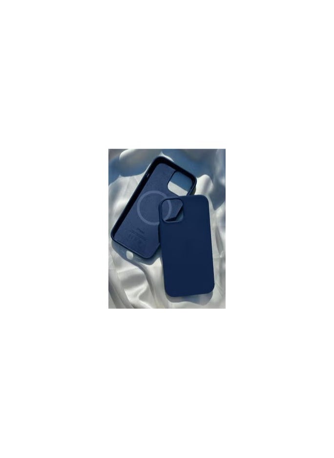 CATANES - iPhone 13 Premium Leather Case with Magsafe Wireless Charging Compatible Ultra Slim Shockproof Cover Blue - Image 1