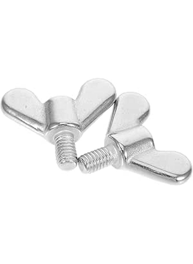 Stainless Steel 304 M6x10mm Wing Nut Bolts 2pcs Flagpole Hardware Hand Twist Thumb Screws - Image 1