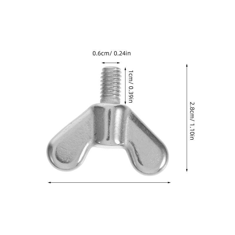 Stainless Steel 304 M6x10mm Wing Nut Bolts 2pcs Flagpole Hardware Hand Twist Thumb Screws - Image 3