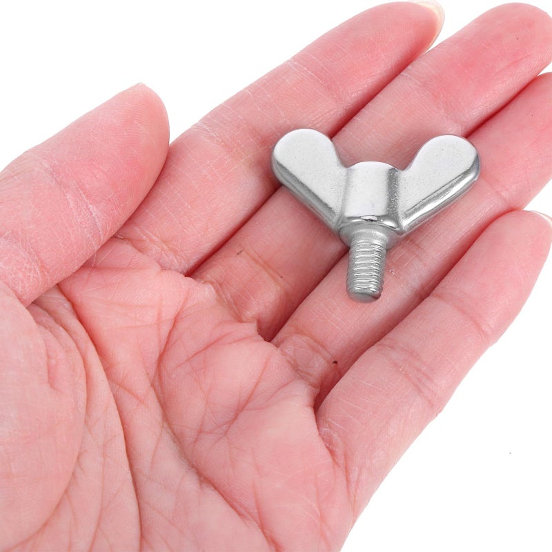 Stainless Steel 304 M6x10mm Wing Nut Bolts 2pcs Flagpole Hardware Hand Twist Thumb Screws - Image 5