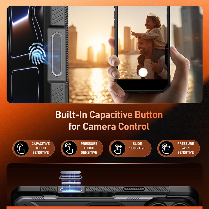 Poetic Spartan Case with Ring Stand for iPhone 17 Pro Max, [Camera Control Button][Magsafe Compatible], Full Body Rugged Shockproof Protective Cover Case, Black/Clear - Image 5