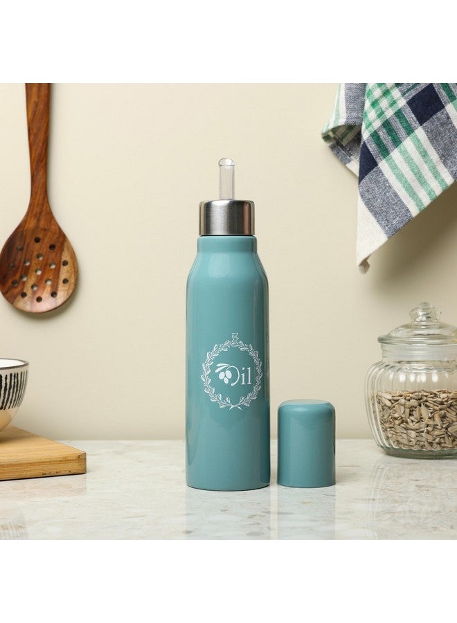 dudki Stainless Steel Oil Dispenser 750 ML Bottle Leakproof | Oil Nozzle Dropper | Cooking Oil Bottle For Home, Kitchen, Cooking, Café, Restaurant (Moss Green) - Image 1