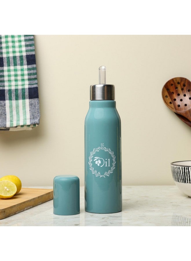 dudki Stainless Steel Oil Dispenser 750 ML Bottle Leakproof | Oil Nozzle Dropper | Cooking Oil Bottle For Home, Kitchen, Cooking, Café, Restaurant (Moss Green) - Image 4