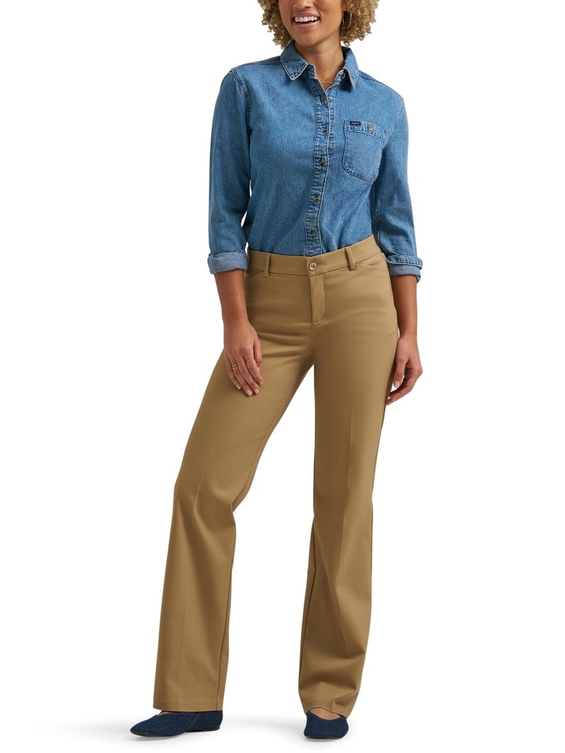 Lee Women's Ultra Lux Comfort with Flex Motion Trouser Pant, Khaki, 16 - Image 2