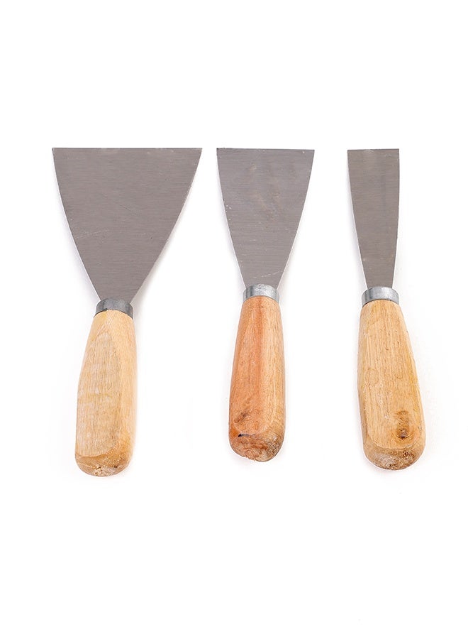 LAWAZIM Wood Handle Putty Knife Set - 3 Piece - Multi-Size Scraper Spackle Tool Kit with Stiff Blades and Wooden Grip Handles - Ideal for Drywall, Wallpaper, Patching, Taping, and Wall Repair  - Image 3
