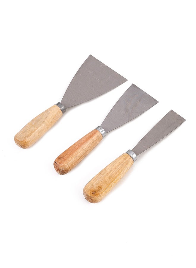 LAWAZIM Wood Handle Putty Knife Set - 3 Piece - Multi-Size Scraper Spackle Tool Kit with Stiff Blades and Wooden Grip Handles - Ideal for Drywall, Wallpaper, Patching, Taping, and Wall Repair  - Image 1