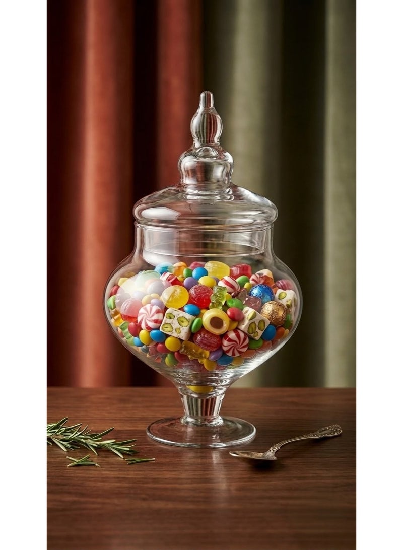 Rayan Glass jar for nuts, biscuits, and sweets (1 piece) - Image 1