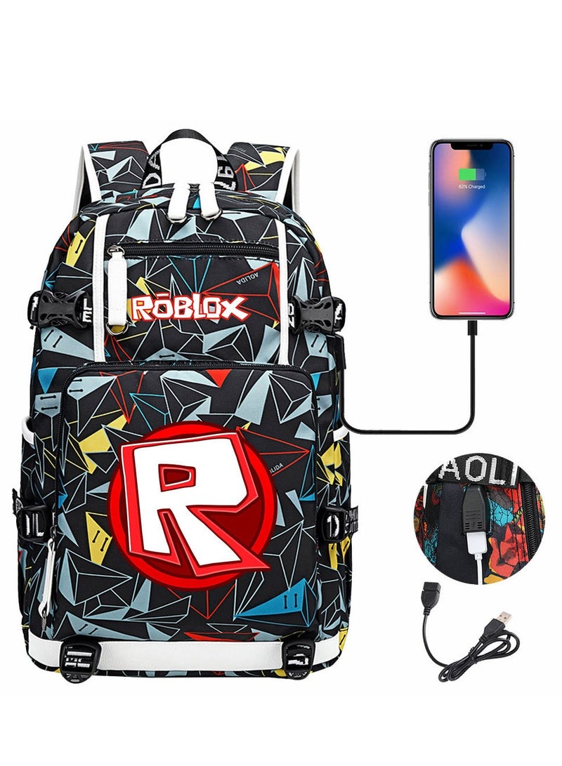 روبلوكس حقيبة ظهر Roblox USB للمراهقين كاجوال للسفر