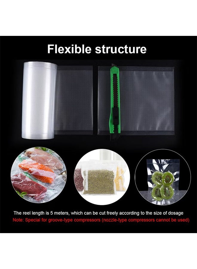 Vacuum Sealer Bags for Food, Food Saver Bags Rolls, Microwave & Freezer Food Storage Bags Clear 25 cm X 5 Mtr  - Image 4