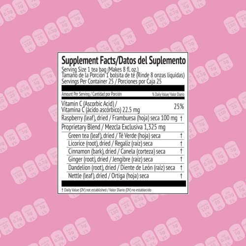 Hyleys Women Tea Raspberry Flavor - 25 Tea Bags - Supports Female Period and Healthy Menstrual Cycle - Image 2