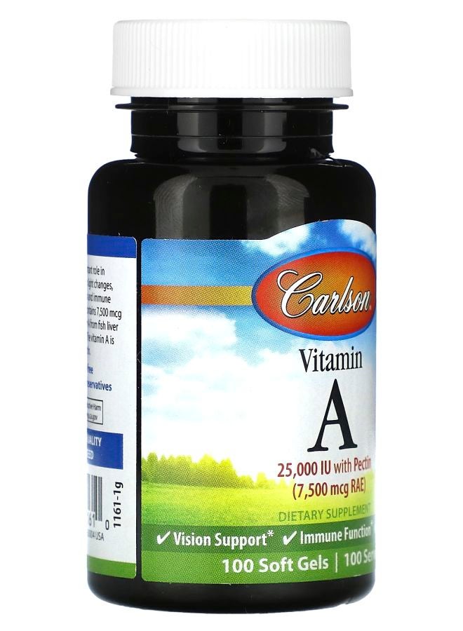 Carlson فيتامين أ 7500 ميكروغرام RAE (25000 وحدة دولية) 100 جيل طري - Image 2