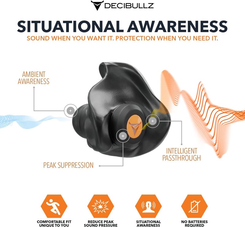 Decibullz Percussive Moldable Earplugs for Hunting & Shooting, Gun Range Hearing Protection for Shooters, Reusable Ear Plugs for Shooting Range - Image 5