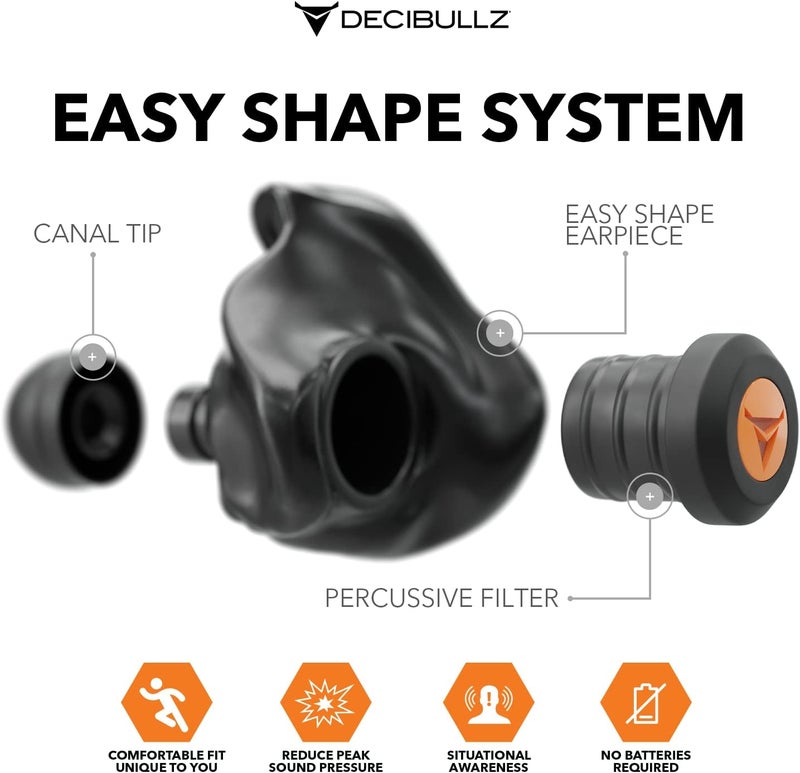 Decibullz Percussive Moldable Earplugs for Hunting & Shooting, Gun Range Hearing Protection for Shooters, Reusable Ear Plugs for Shooting Range - Image 3