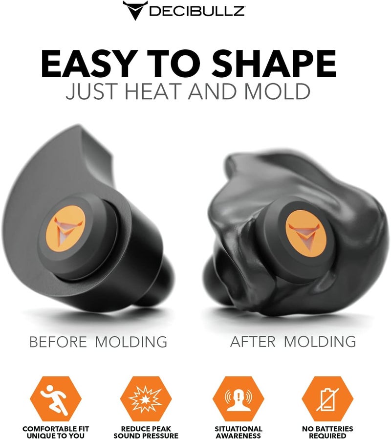 Decibullz Percussive Moldable Earplugs for Hunting & Shooting, Gun Range Hearing Protection for Shooters, Reusable Ear Plugs for Shooting Range - Image 4