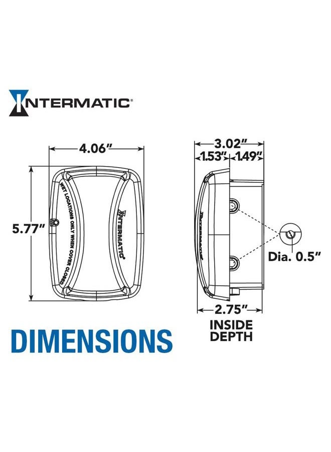 Intermatic WP3100C Weatherproof Electrical Outlet Cover - Extreme Temperature Resistance, Heavy-Duty Construction, Versatile Design & Multi-Configurable, Easy Install, Secure Fit for Outdoor In-Use - Image 2