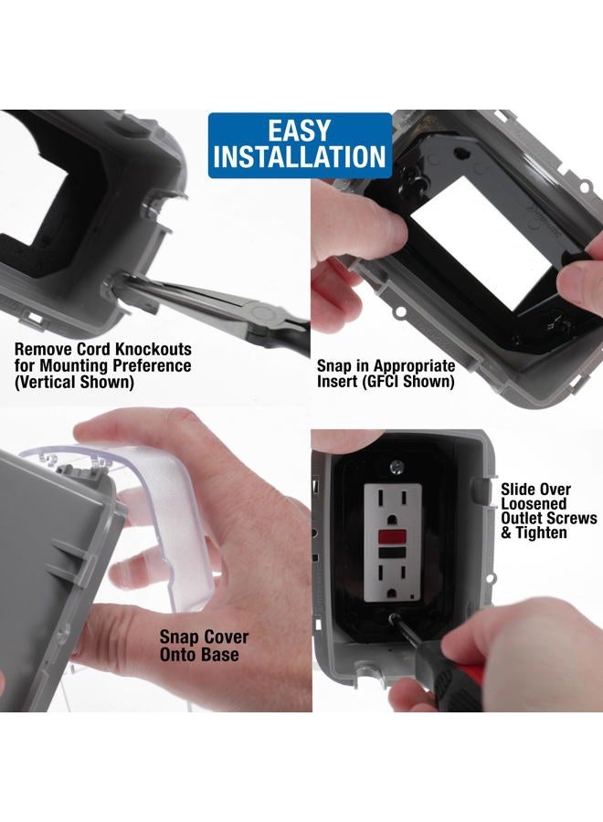 Intermatic WP3100C Weatherproof Electrical Outlet Cover - Extreme Temperature Resistance, Heavy-Duty Construction, Versatile Design & Multi-Configurable, Easy Install, Secure Fit for Outdoor In-Use - Image 3