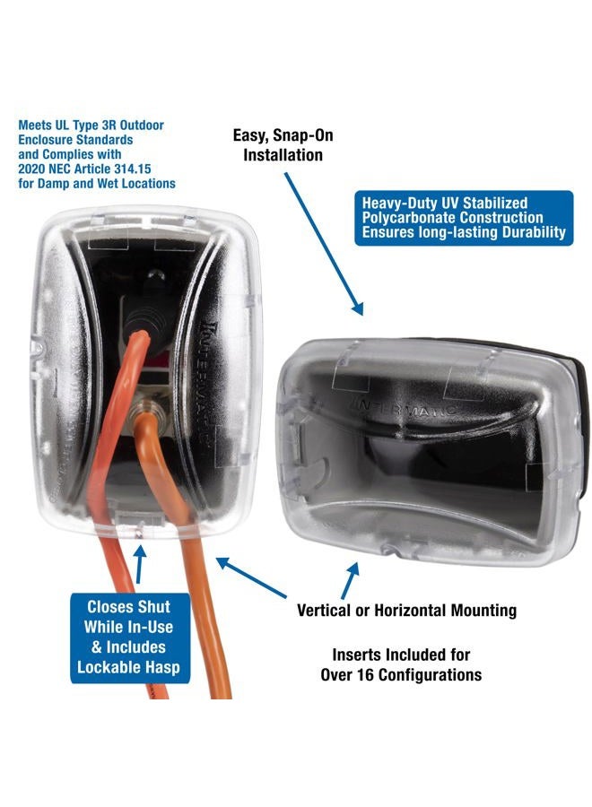 Intermatic WP3100C Weatherproof Electrical Outlet Cover - Extreme Temperature Resistance, Heavy-Duty Construction, Versatile Design & Multi-Configurable, Easy Install, Secure Fit for Outdoor In-Use - Image 5