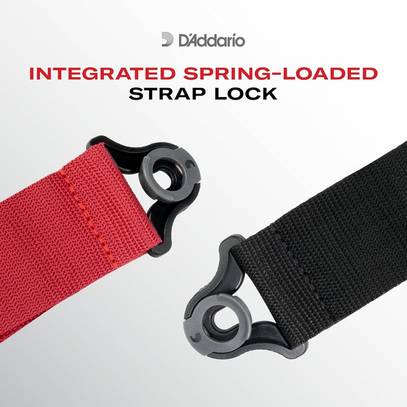 D'Addario Auto Lock Polypro Guitar Strap - Black - Image 2