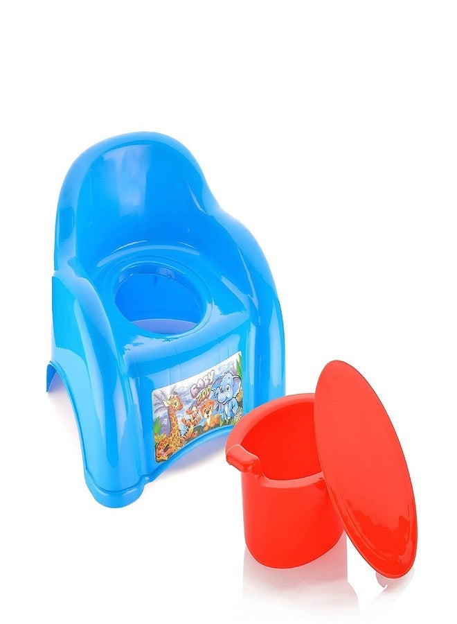 Zerya 2 In 1 ABCD Baby Potty Seat Baby Potty Training Seat And Baby Chair For 6-18 Month (Blue) - Image 1