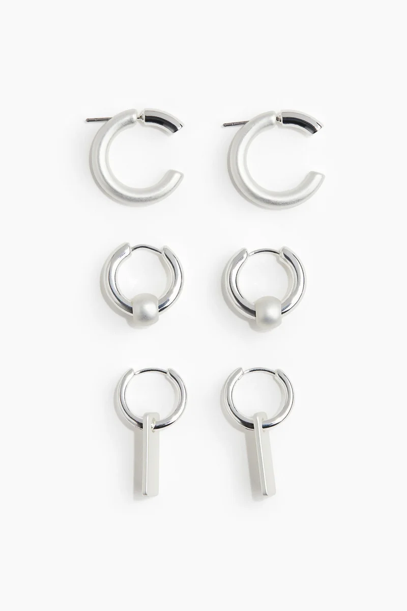 H&M 3 Pairs Hoop Earrings