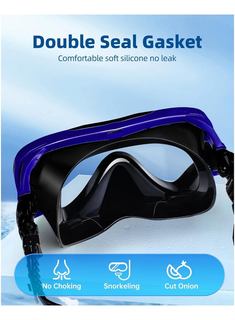 نظارات سباحة للبالغين مع غطاء للأنف، رؤية واسعة 180 درجة، قناع غوص بدون تسرب، نظارات سباحة للنساء والرجال والبالغين والشباب - Image 3
