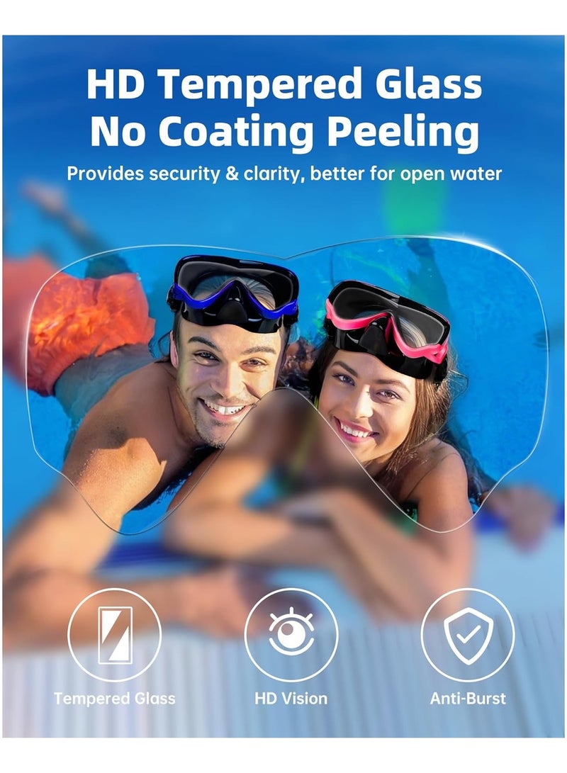 نظارات سباحة للبالغين مع غطاء للأنف، رؤية واسعة 180 درجة، قناع غوص بدون تسرب، نظارات سباحة للنساء والرجال والبالغين والشباب - Image 4