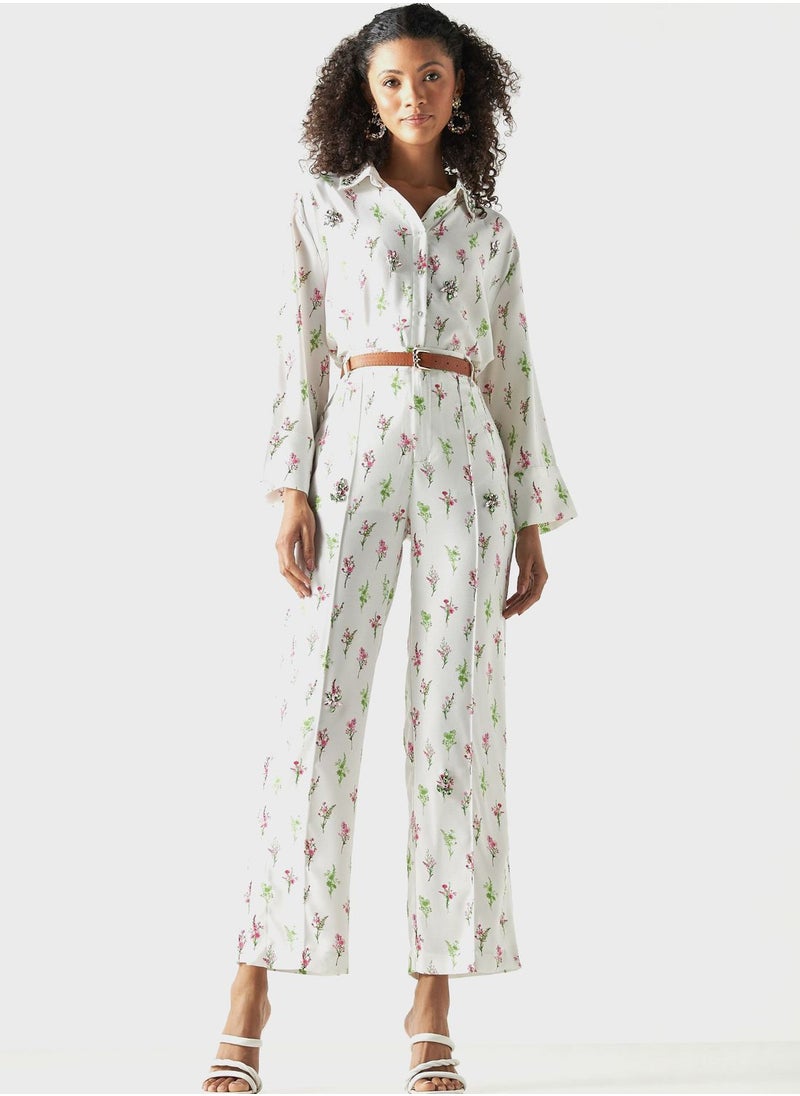 Iconic - Side Slit Floral Pants - Image 1