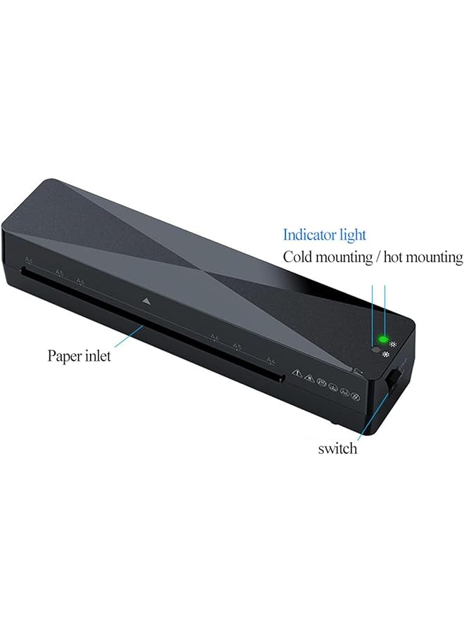 erorex A4 Laminator Hot And Cold Machine Desktop Portable Laminator With 15 Pcs A4 A5 A6 Laminating Pouches Abs Control Film Removal 2 3Min Warm Up For Home Office Schoo Black 332 * 91 * 66Mm  - Image 2