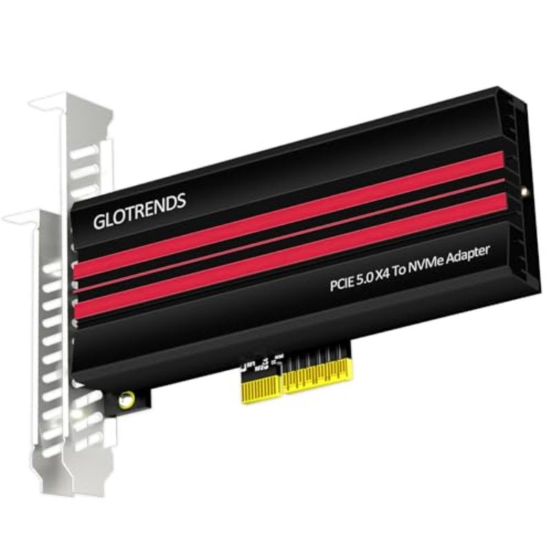 PA19 M.2 NVMe to PCIe 5.0 X4 Adapter for M.2 NVMe SSD, Large Aluminum Heatsink Cover, Regular and Low-Profile Bracket - Image 1