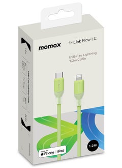Momax 1-Link Flow [35W] USB-C to Lightning Cable 1.2 meter [MFI Certified] Fast Charge PD 3.0 - Green  - Image 2