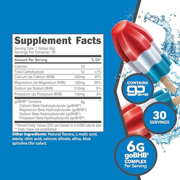 Ketologic Keto BHB (Patriot Pop Flavor) 30 Servings - Exogenous Ketone Supplement with goBHB, Beta-Hydroxybutyrate Salts - Image 2