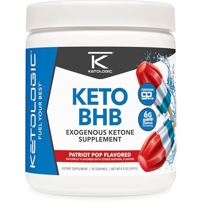 Ketologic Keto BHB (Patriot Pop Flavor) 30 Servings - Exogenous Ketone Supplement with goBHB, Beta-Hydroxybutyrate Salts - Image 1