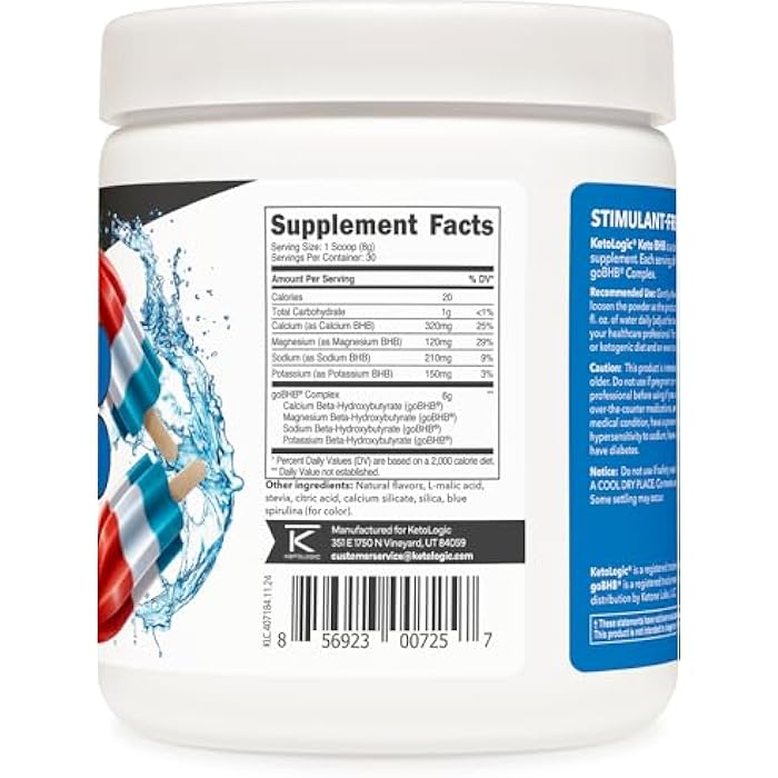 Ketologic Keto BHB (Patriot Pop Flavor) 30 Servings - Exogenous Ketone Supplement with goBHB, Beta-Hydroxybutyrate Salts - Image 4