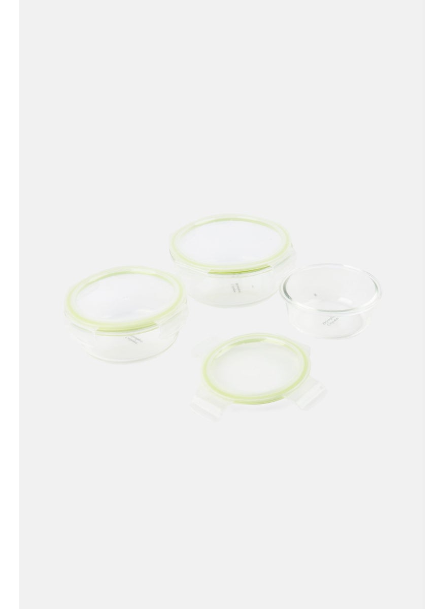 Catherine Malandrino 3 Piece Set Of Round Glass Food Containers With PP Lid, Transparent  - Image 2