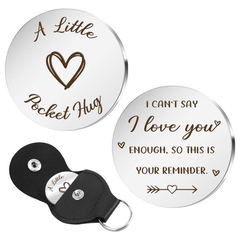JIOMULIG Valentine's Day Gifts for Him Anniversary Birthday Gifts for Men Long Distance Relationship Gifts Pocket Hug Token I Love You Gifts for Boyfriend Husband Couple Gifts - Image 1