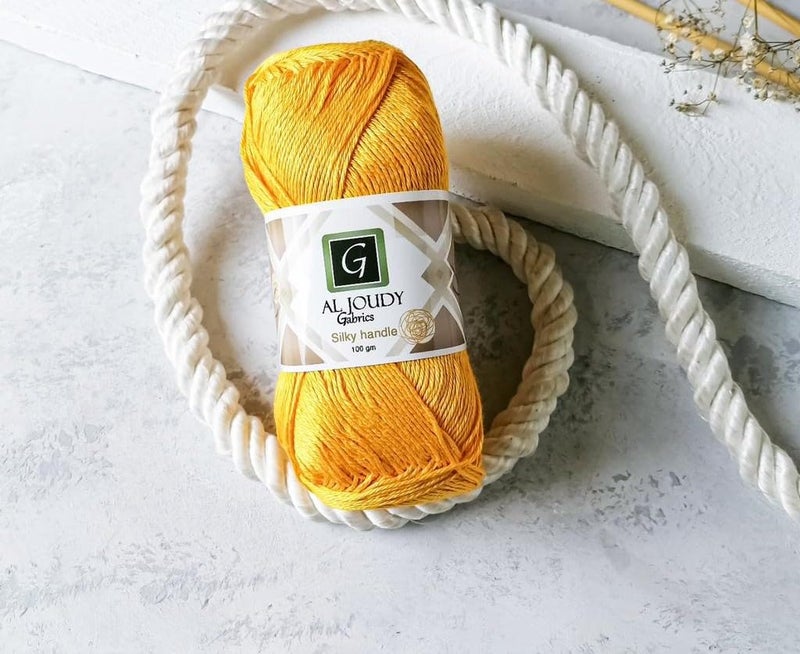 Al Joudy Crochet and Knitting Yarn – 100% Pure Egyptian Long Staple Cotton – Soft and High Quality – Suitable for Amigurumi and Crafts – 100 Grams – Multi Colors - Code 73