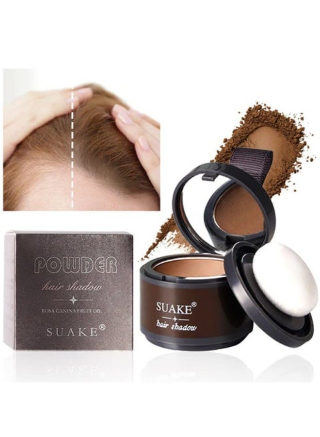 SUAKE Brown Hair Shadow Powder with Puff Touch Instantly Natural Magical Quick Cover Hairline Powder Hair Root Dye Hair Root Concealer for Thinning Hair to Beautify Forehead Curves 4g - Image 2