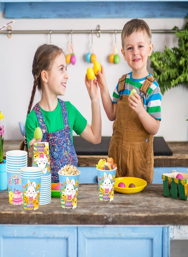 JarThenaAMCS 30Pcs Happy Easter Paper Cups Colorful Eggs Cute Bunny Rabbit Disposable Cups Seasonal Spring Party Cups for Juice Coffee Hot Cold Drink Home Party Supplies, 9oz - Image 5