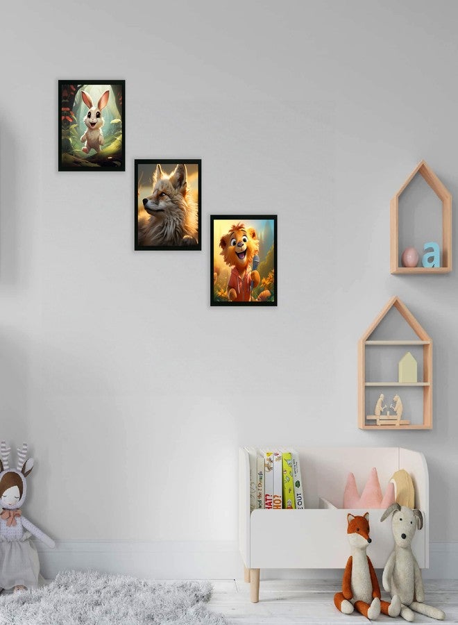 Printasta - 3D Animal Print Photo Frames for Kids Rooms - Frames for Kids Room Wall Decoration - Wall Frames for Office, School and Home, 9x9 Inch - Set of 3 - Image 3