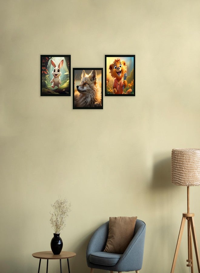 Printasta - 3D Animal Print Photo Frames for Kids Rooms - Frames for Kids Room Wall Decoration - Wall Frames for Office, School and Home, 9x9 Inch - Set of 3 - Image 4