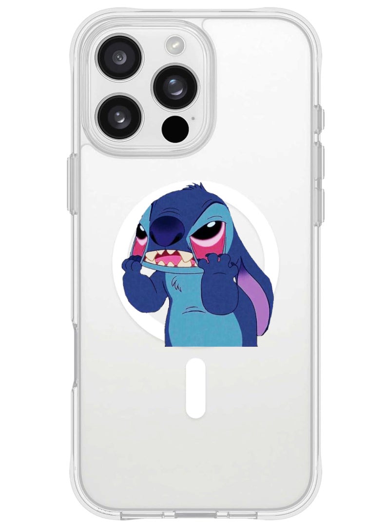 Theodor iPhone 16 Pro Max Magsafe Magnetic Case for iPhone Compatible with Wireless Charging, Shockproof Phone Bumper Cover - Stitch - Image 1