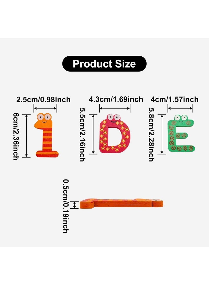 سايكفو 41 قطعة من الحروف والأرقام المغناطيسية الخشبية، مغناطيسات الثلاجة للأطفال الصغار، مغناطيسات الثلاجة، حروف أبجدية مغناطيسية، ألعاب تعليمية للأطفال في مرحلة ما قبل المدرسة (41) - Image 2