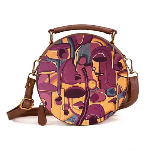 Kalankit Round Sling Bag for Women | Lightweight Vegan Leather Crossbody | Stylish Compact Purse | Crossbody Bags for Women | Valentine Gift for Her | Memories in Disguise - Image 1