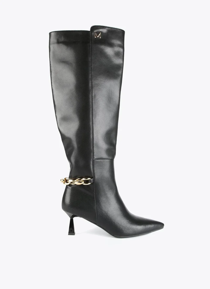 Lola Casademunt Knee-high leather boots with chain