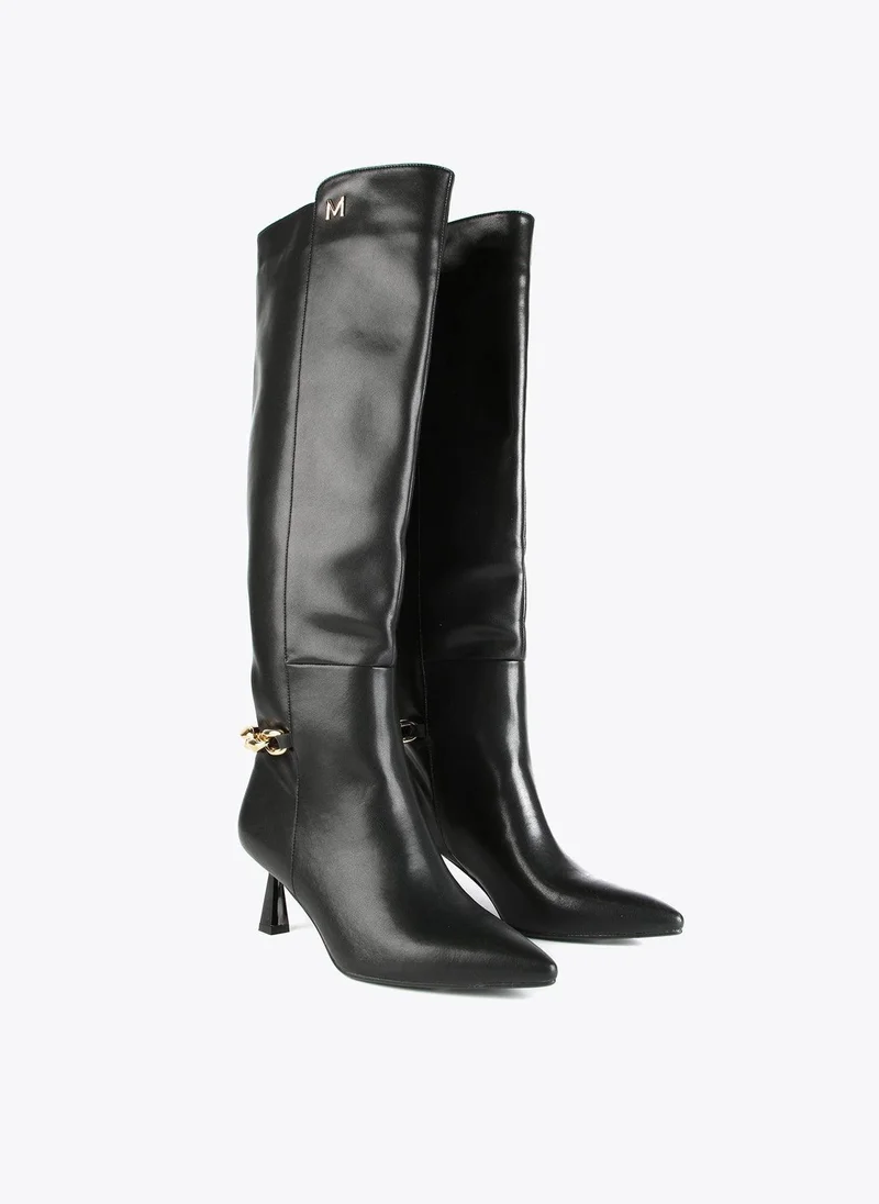 Lola Casademunt Knee-high leather boots with chain