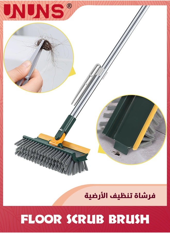 UNUNS 4 in 1 Floor Brush Scrubber,180°Grout Brush 2 Poles 43''(109cm),Multi-Functional Stiff Bristle Cleaning Scrub Brush With Squeegee Rotating Tile Brush For Cleaning Bathroom Glass  - Image 4