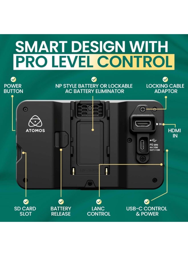 أتوموس شاشة أتوموس شينوبي II حجم 5.2 بوصة HDMI 4K HDR تعمل باللمس سطوع عالي 1500 cd/m² تصميم خفيف الوزن ودعم بطارية Sony L-Series - Image 4