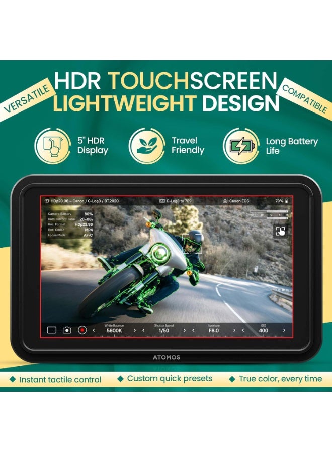 أتوموس شاشة أتوموس شينوبي II حجم 5.2 بوصة HDMI 4K HDR تعمل باللمس سطوع عالي 1500 cd/m² تصميم خفيف الوزن ودعم بطارية Sony L-Series - Image 2